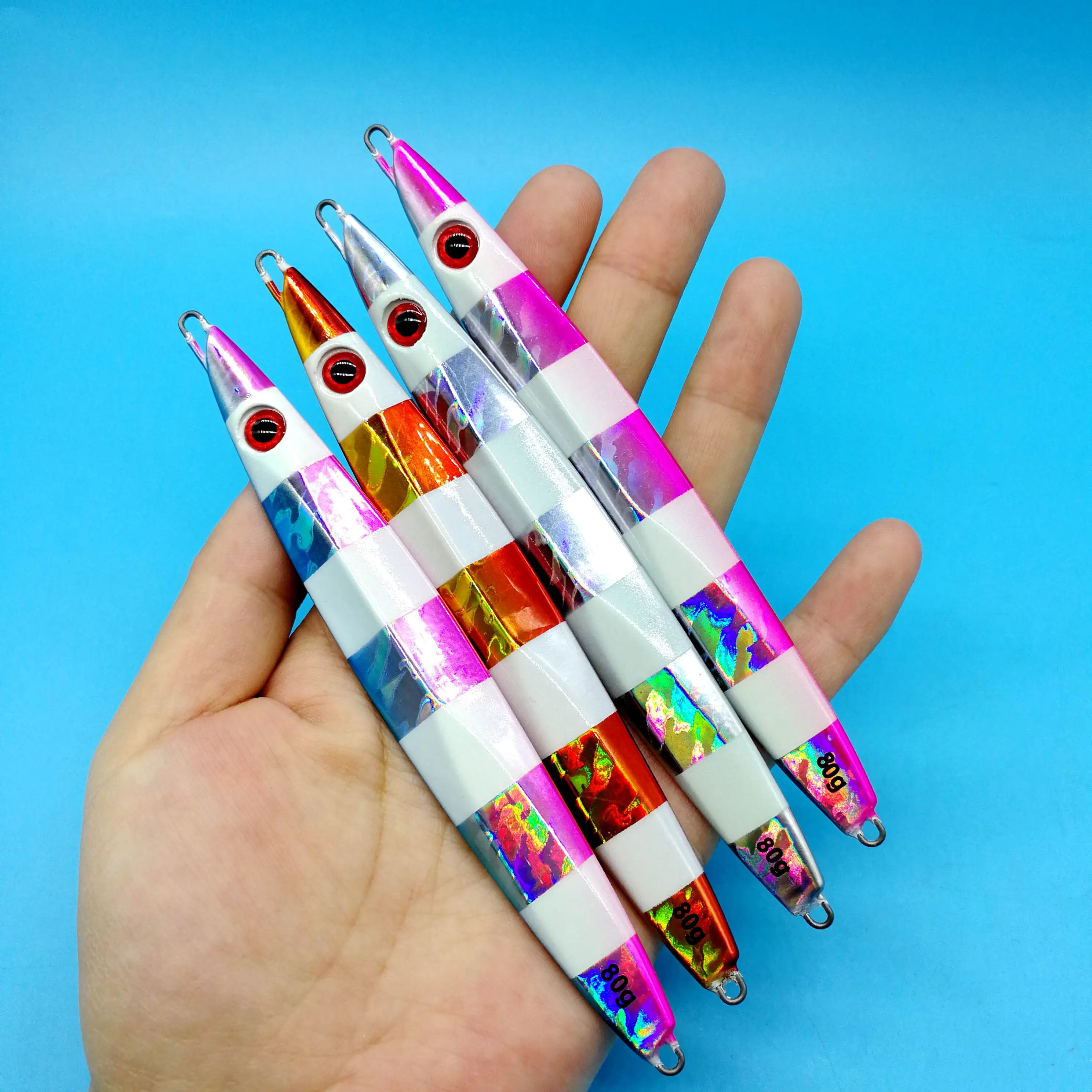 

HOOFISH 4PCS/Lot Artificial Baits Metal Jig Jigging Fishing Lure 80 g/100g Slow Jigging Lead Fishing Sea Lures