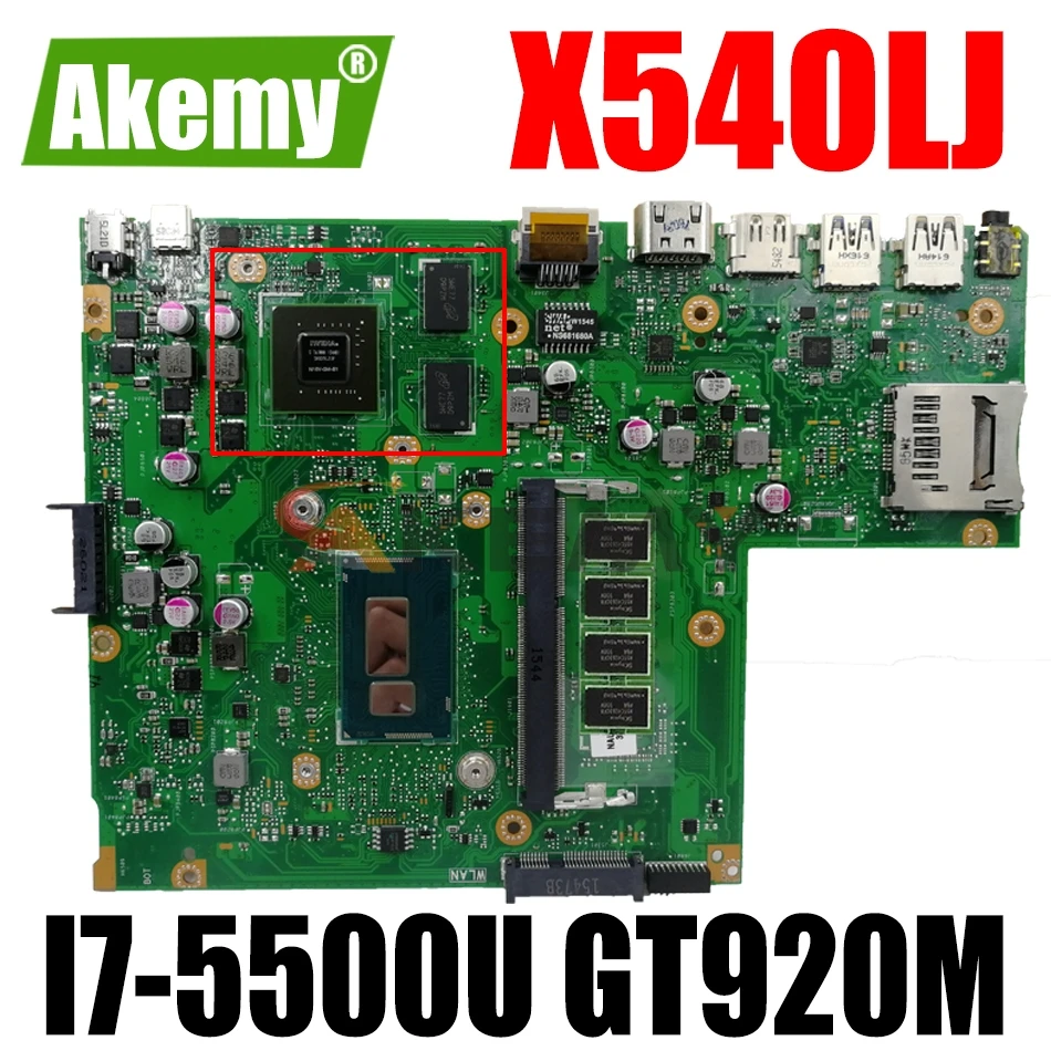 

KAKEMY X540LJ Laptop Motherboard For ASUS VivoBook F540LJ F540LA A540LJ A540L Original Mainboard 4GB-RAM I7-5500U GT920M