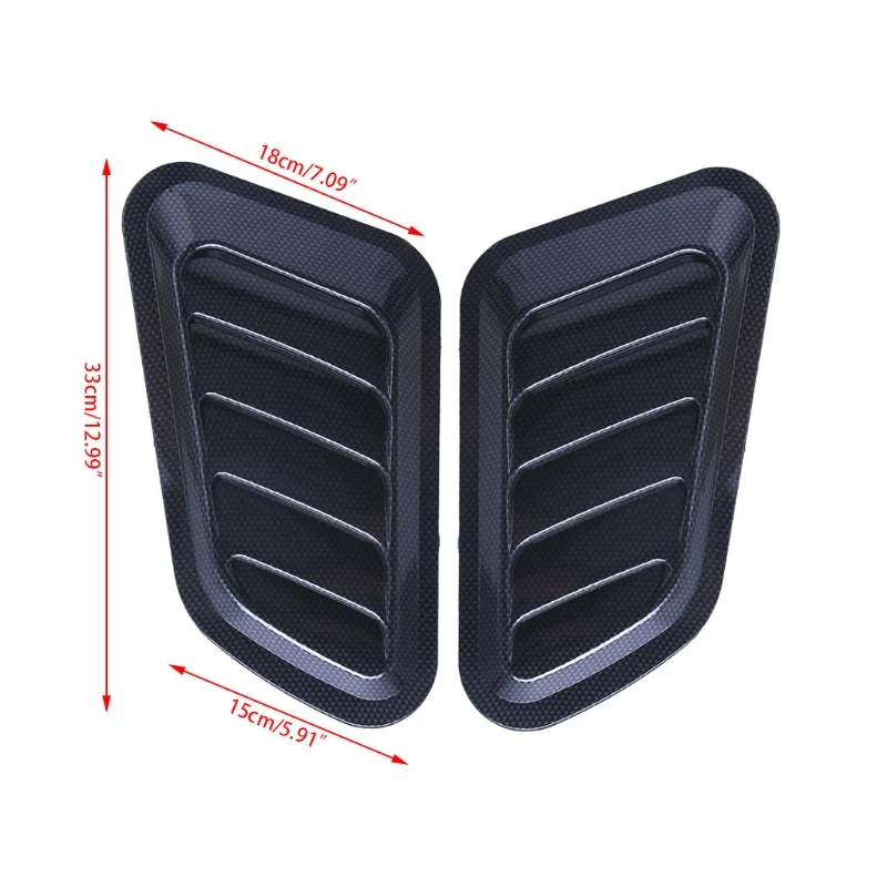 

1 Pair Universal Car Sticker ABS Decorative Air Flow Intake Bonnet Vent Cover Hood New Drop shipping