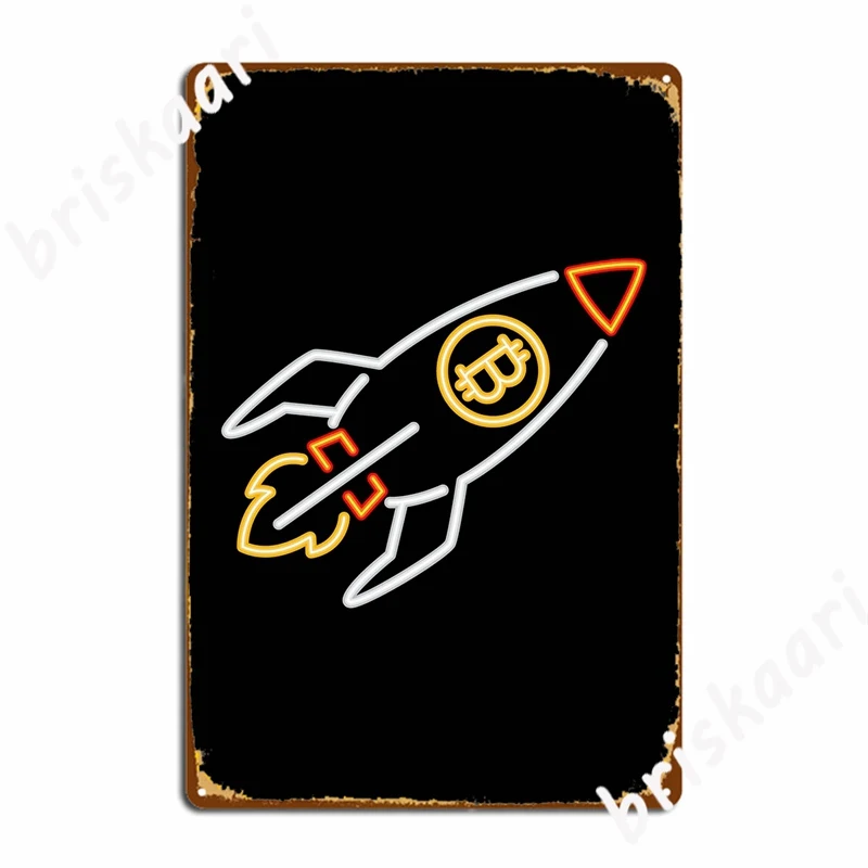 

Металлические знаки Биткоин-Луна для дома, гостиной, персонализированные таблички, жестяные плакаты