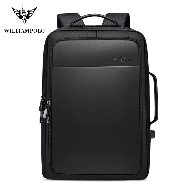 Рюкзак WILLIAMPOLO мужской для ноутбука 15-17 дюймов с USB-зарядкой и защитой от краж 2020 |