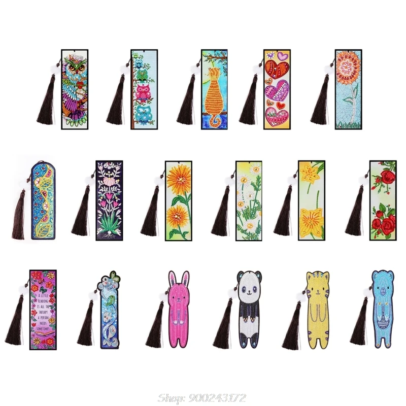 

5D DIY Special Shaped Diamond Painting Leather Bookmark Book Mark Embroidery Craft N02 20 Dropship