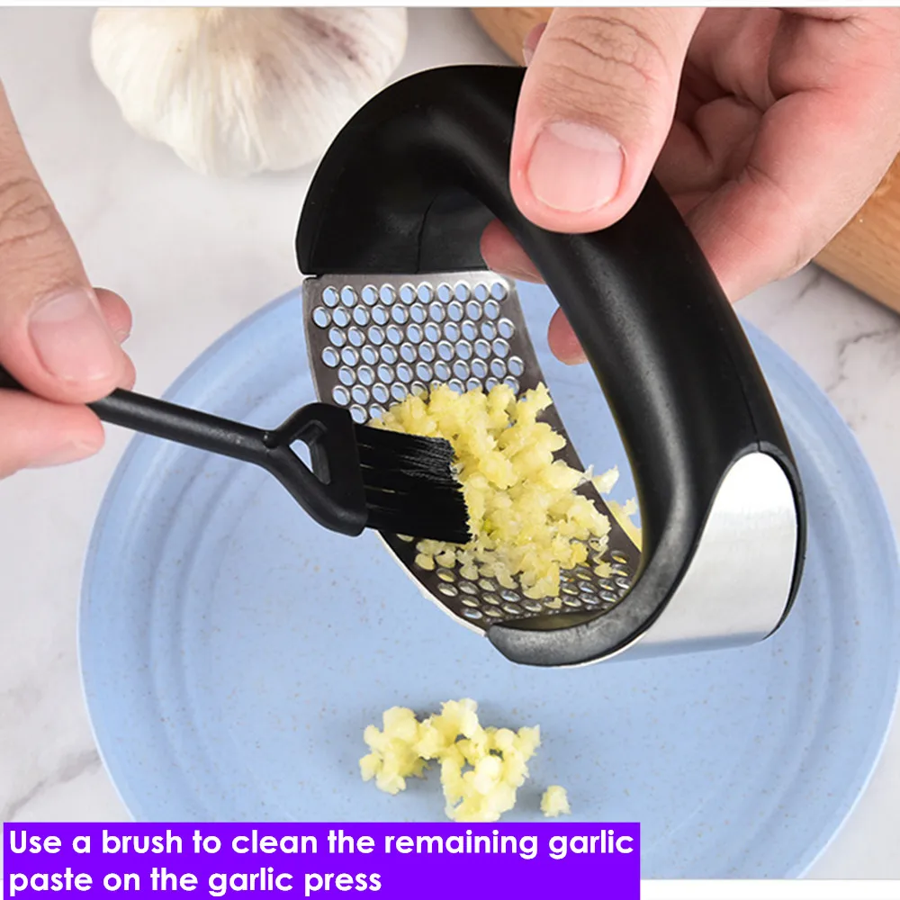 

Multifunction Stainless Steel Garlic Press Grinding Grater Crush Tool Presser Curved Garlic Grinding Slicer Chopper Kitchen Tool
