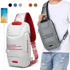 Сумка-мессенджер мужская с USB-зарядкой, Модный водонепроницаемый саквояж на плечо с заклепками и защитой от кражи, чемоданчик кросс-боди