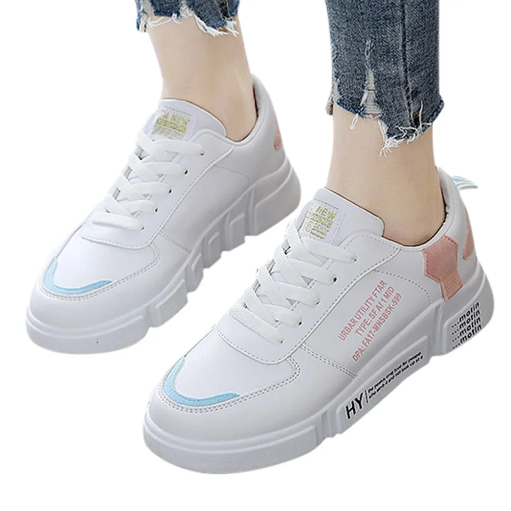 

Women's Casual Shoes Thick-bottom Sports Student Color Matching Ankle Trend Loose Female Authentic Popular Womens Shoes