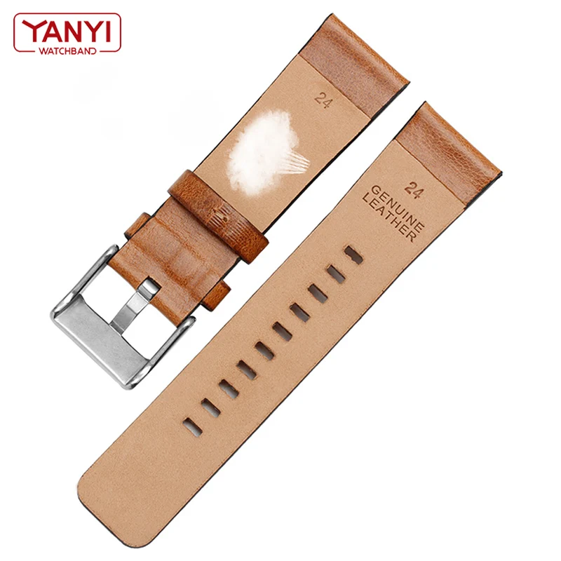 Genuine Leather Bracelet for diesel DZ7406 DZ7408 DZ4476 DZ4343 watch strap Brown watchband 22mm 24 26mm Retro wristwatches band