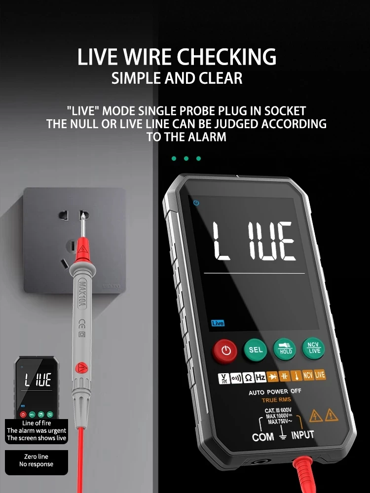 Профессиональный высокоточный 6000 отсчетов Умный Цифровой дисплей мультиметр FUYI