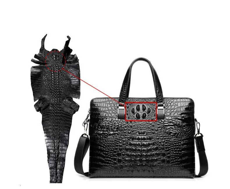 Мужская сумка из крокодиловой кожи мужской портфель Офисные Сумки для мужчин