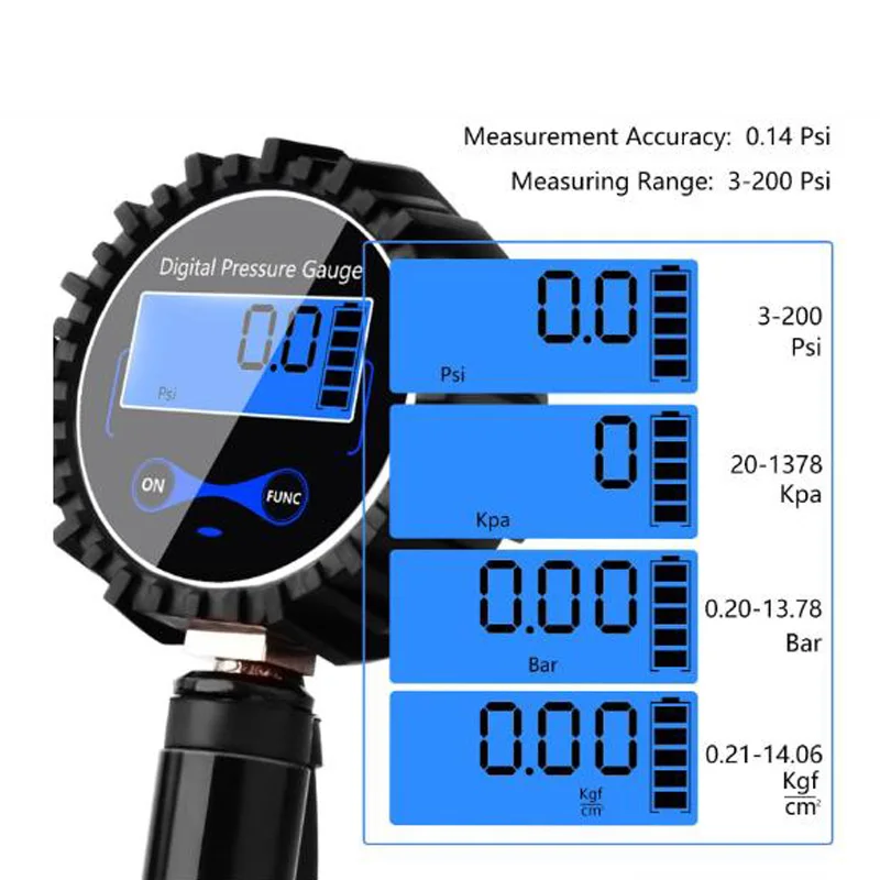 Digital Tire Inflator Pressure Gauge Air Compressor Pump LCD With LED Light High Quality DC3.1V | Инструменты