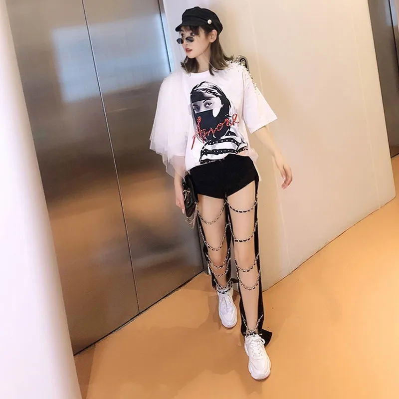 Новые брендовые пикантные женские джинсовые брюки в стиле панк с вырезами на