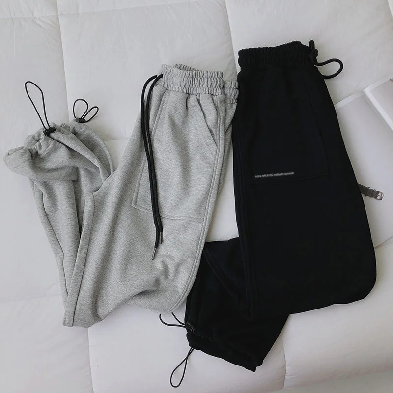 

Комбинезон женский на весну и осень, свободные спортивные повседневные Прямые брюки с высокой талией, универсальные широкие брюки