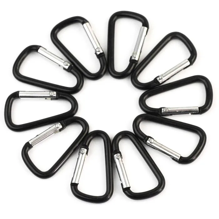 

Premium Black Aluminum Alloy D Carabiner Spring Carabiner Hooks Keychain Climbing New Outdoor Climbing Camping Hiking
