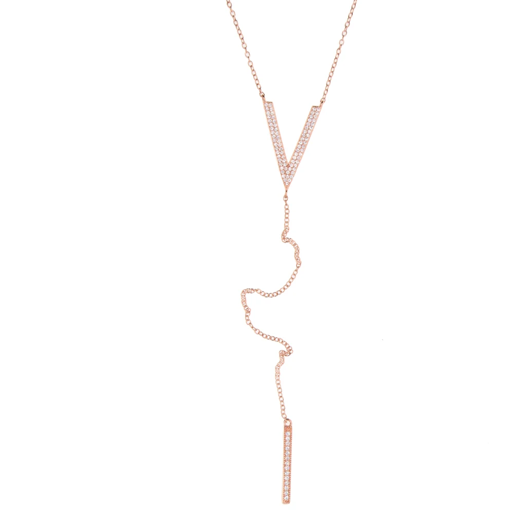 2121 Новое Модное Длинное Ожерелье V charm lariat OL дамское летнее офисное ювелирное