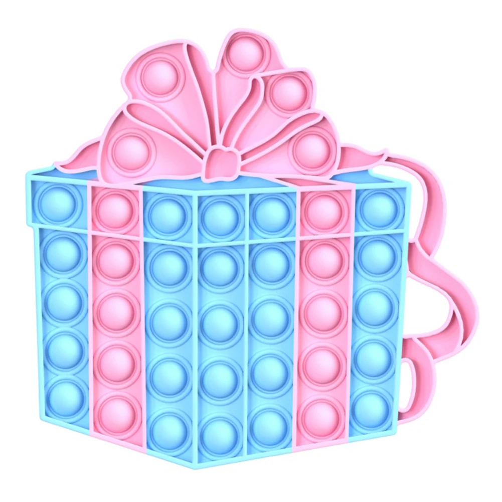 

Push Bubble Gift Box Portable Cartoon Reliver Stress Squeeze Funny Silicone Reusable Toy Sensory Toys Adult Kids Play Gift