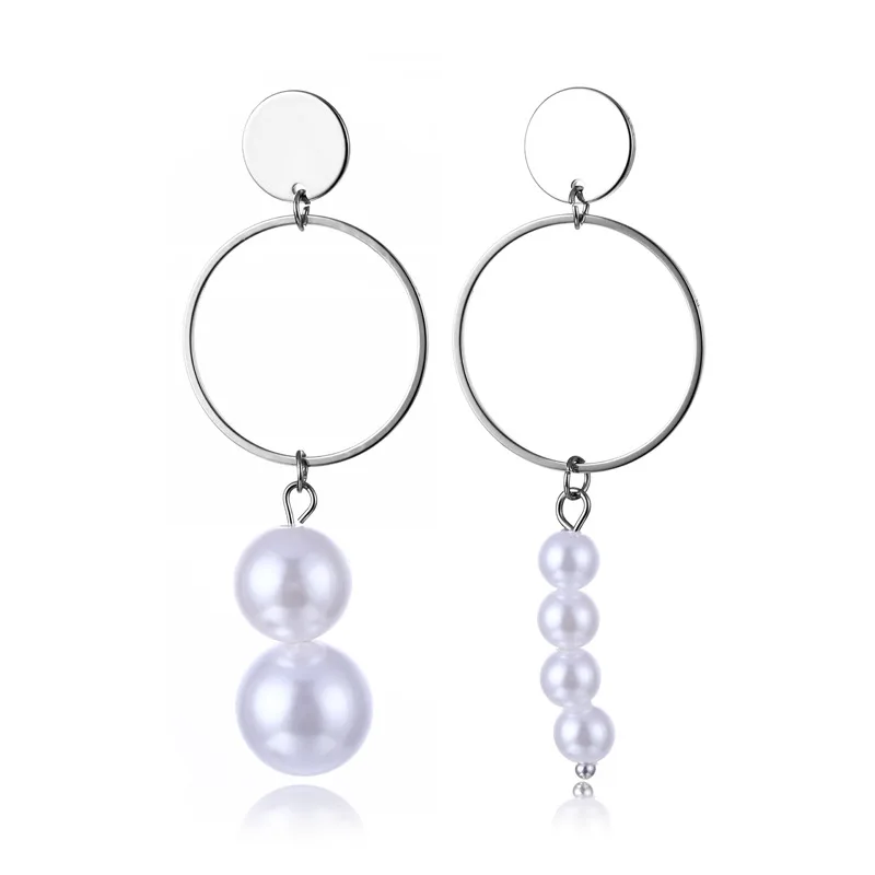 Женские Висячие серьги с искусственным жемчугом геометрические из цинкового