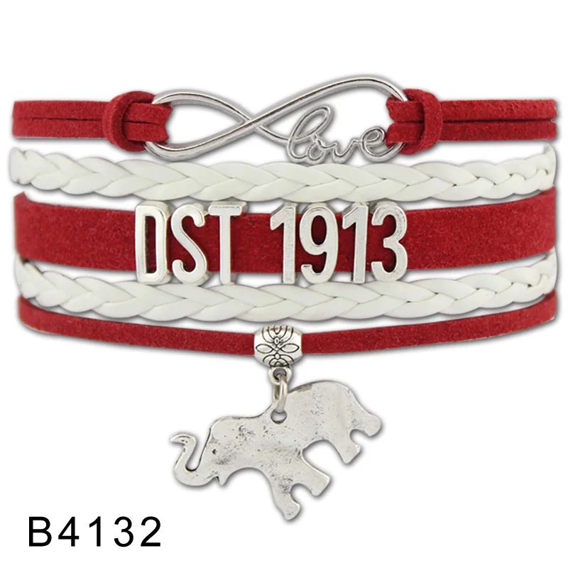 B4132 Колледж Fratority AKA DST GPhiD зет ADPi AGS ZTA Альфа Omicron Pi AGK Чи Омега Tri Delta Sigma Kappaa Phi Mu Гам Браслеты - Окраска металла: B4132