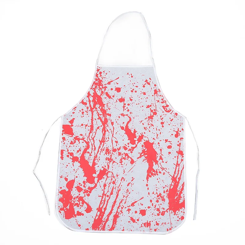 

JOJO BOWS 72*52cm Halloween Bloody Apron Printed Scary Blood Splattered Murder Halloween Theme Props Unisex Kitchen Novelty Bib