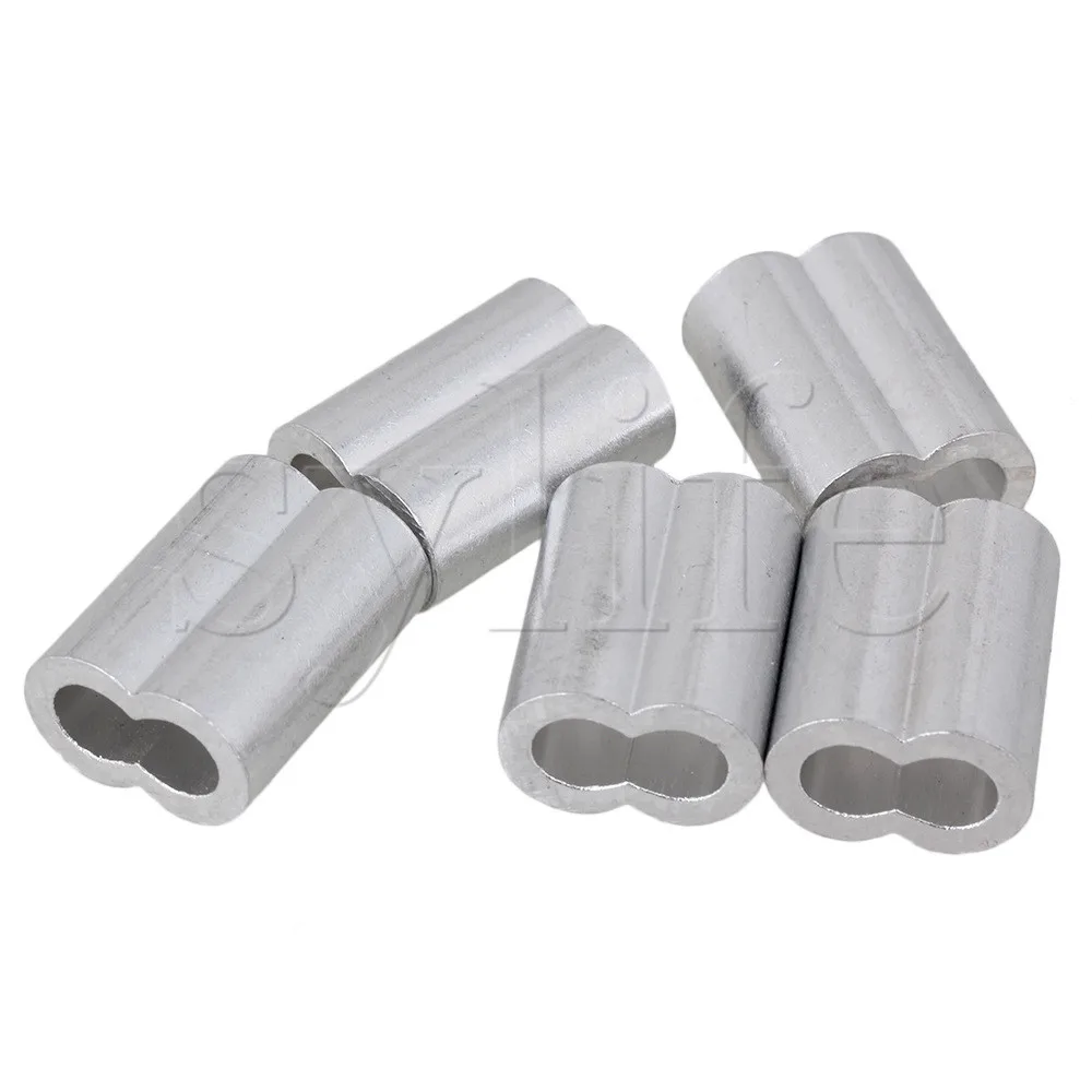 Алюминиевая ОБЖИМНАЯ петля с двумя отверстиями для проволочного троса M6