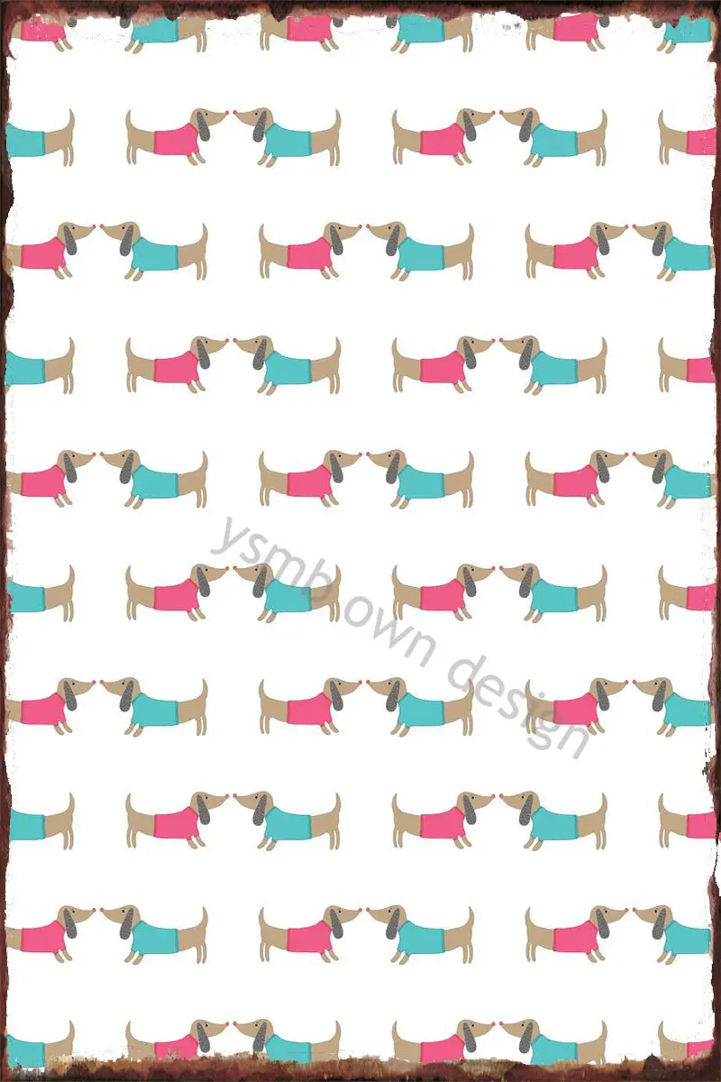 

Dachshunds влюбленные украшения для комнаты Ретро винтажный металлический знак оловянные таблички Настенный декор для искусства мужская пещер...