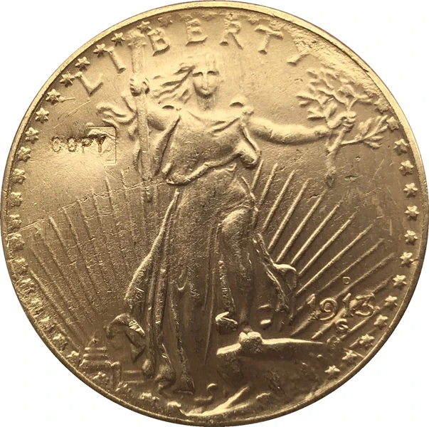 

США 1913-D $20 St. Копия монеты с изображением гауденция