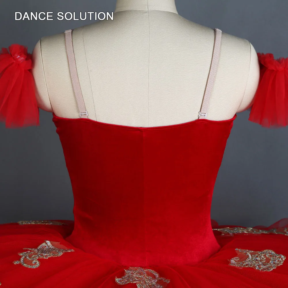 Красные бархатные эластичные Блинные балетные пачки для женщин и девочек