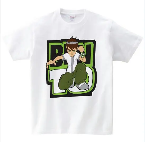 white childreT-shirt Ben 10, протектор для часов земли, футболки для детей, топы, футболки, коллекция года, летние футболки для мальчиков с героями мультфильмов футболка футболки для мальчиков и девочек - Цвет: white childreT-shirt