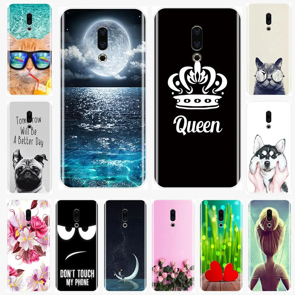 Задняя крышка для Meizu 16th 16x15 Lite 16 Plus мягкий силиконовый чехол с милым рисунком