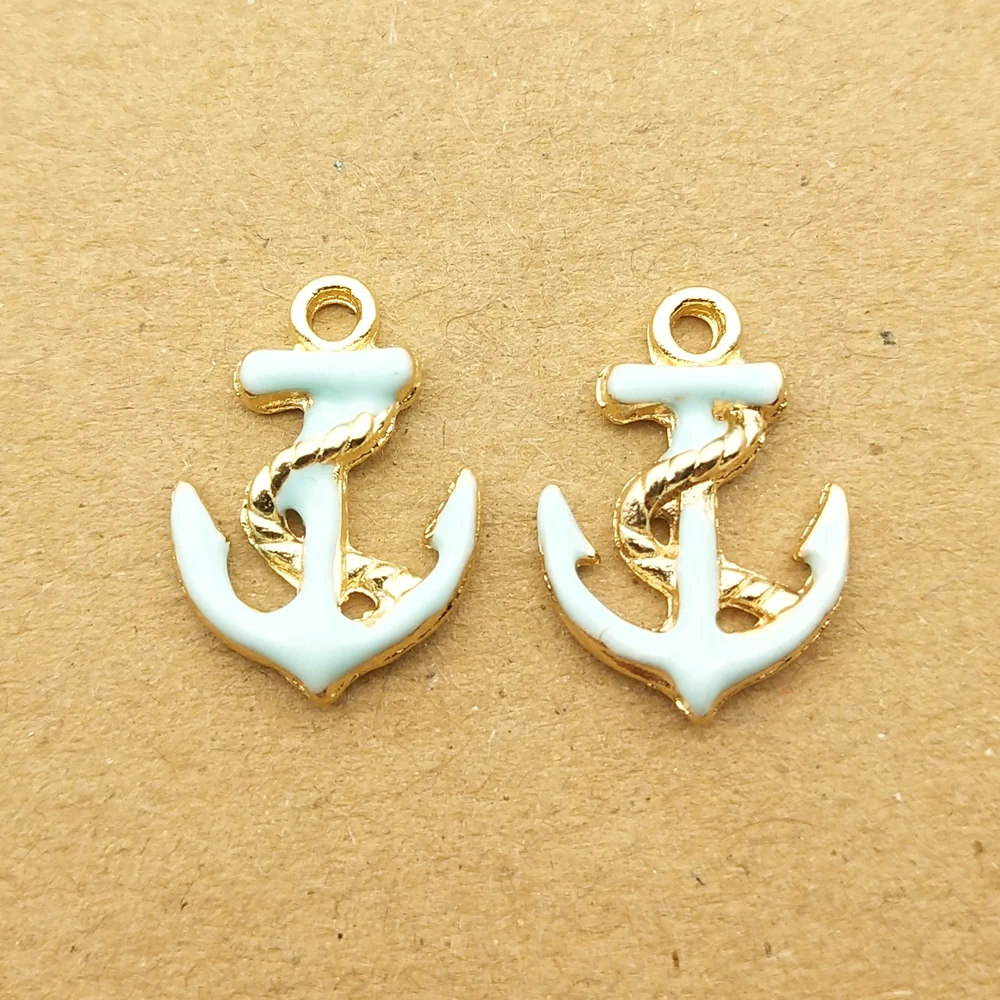 Эмалированный Шарм-подвеска с якорем для изготовления ювелирных изделий модные
