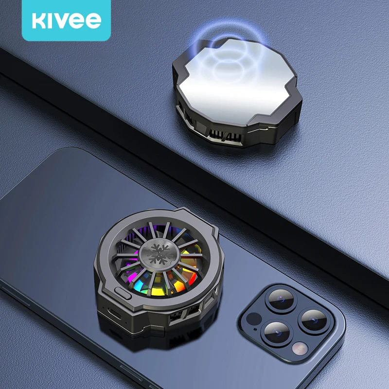 

Kivee Portable Magnetic Universal Mobile Phone Radiator Phone Cooling Fan Cases USB Pad Gaming Mute Radiator Clamp Cooler Cold