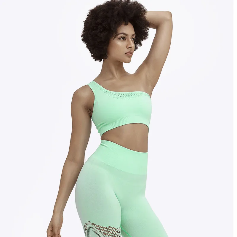 

Сексуальный Новый женский бесшовный бюстгальтер для йоги жилет с диагональными плечами Красивая спина спортивный бюстгальтер для бега тре...