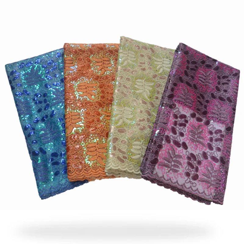 

New Africa Lace Fabric senior embroidery Lace Net cloth French High Quality beautiful sequins Lace Used for women Wedding dress