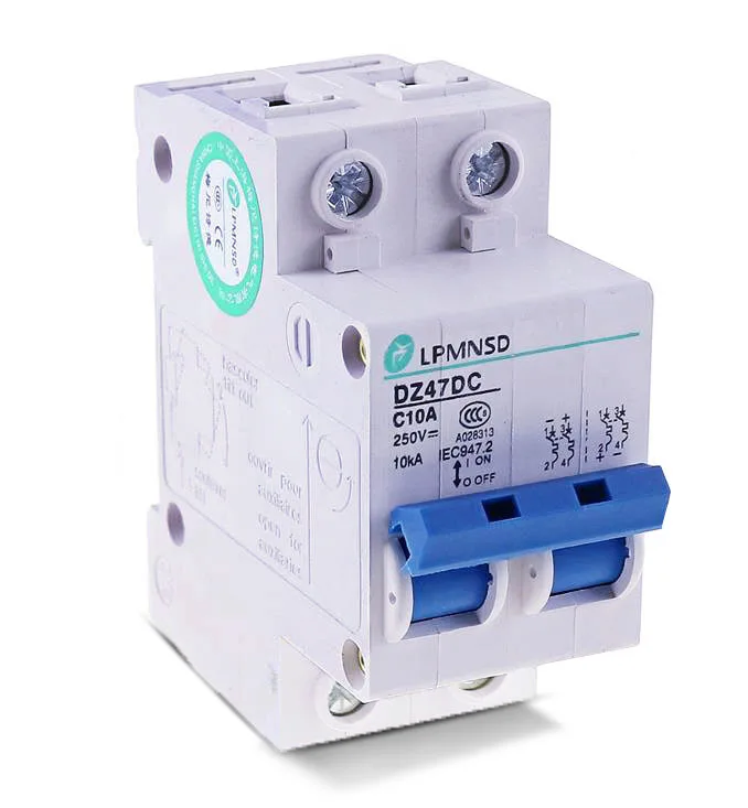 DC 2 P 6A 10A 16A 20A 25A 32A 40A 50A 63A автоматический выключатель DC250V MCB 2 полюса солнечной энергии фотоэлектрический PV Мини DC Воздушный переключатель