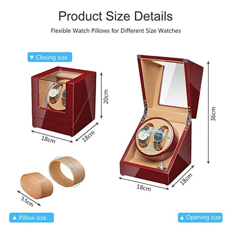 JQUEEN Walnut Watch Winder с тихим японским мабути мотором 2 + 0 хранения | Наручные часы