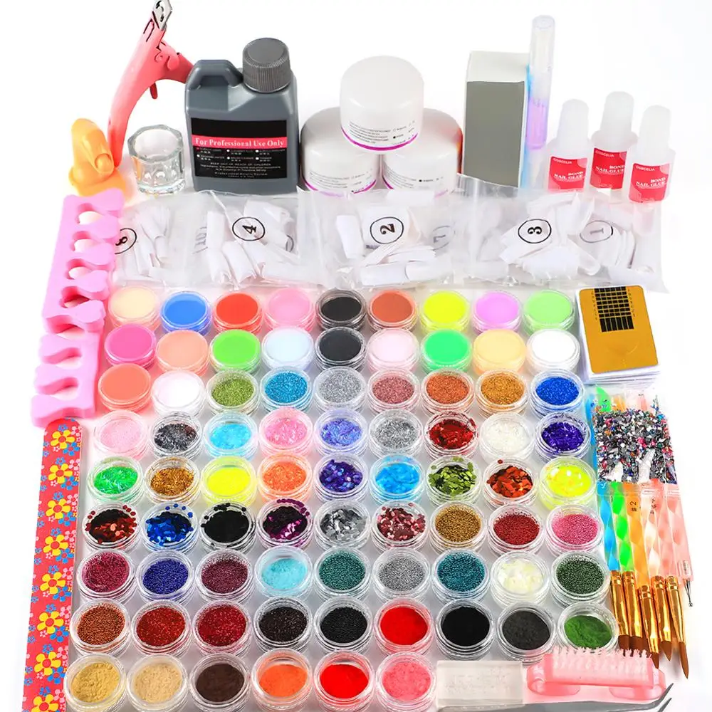 Акриловый Набор для ногтей COSCELIA все маникюра акриловая пудра блеск набор