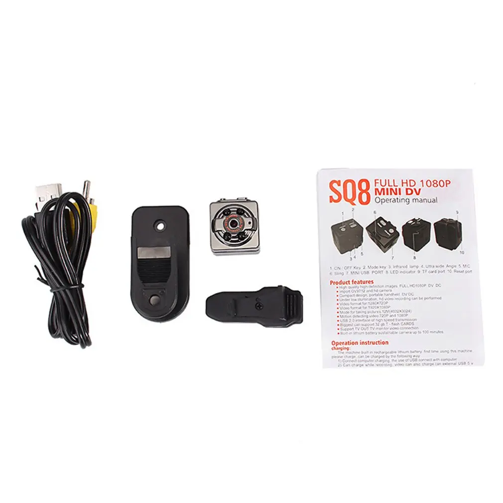 

HD 1080P Mini Camera Sensor Night Vision Camcorder Motion DVR Micro Camera Sport DV Video Small Camera SQ8 Recorder Secret Cam