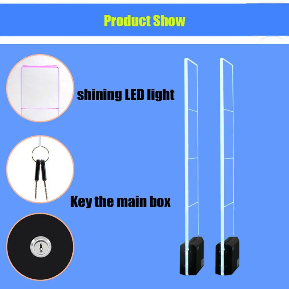 ,Retail Security Sensor RF8.2Mhz EAS System+Security Tag 100 Piece+1Tag Remover Magnet1pcs Anti Shoplifting System
