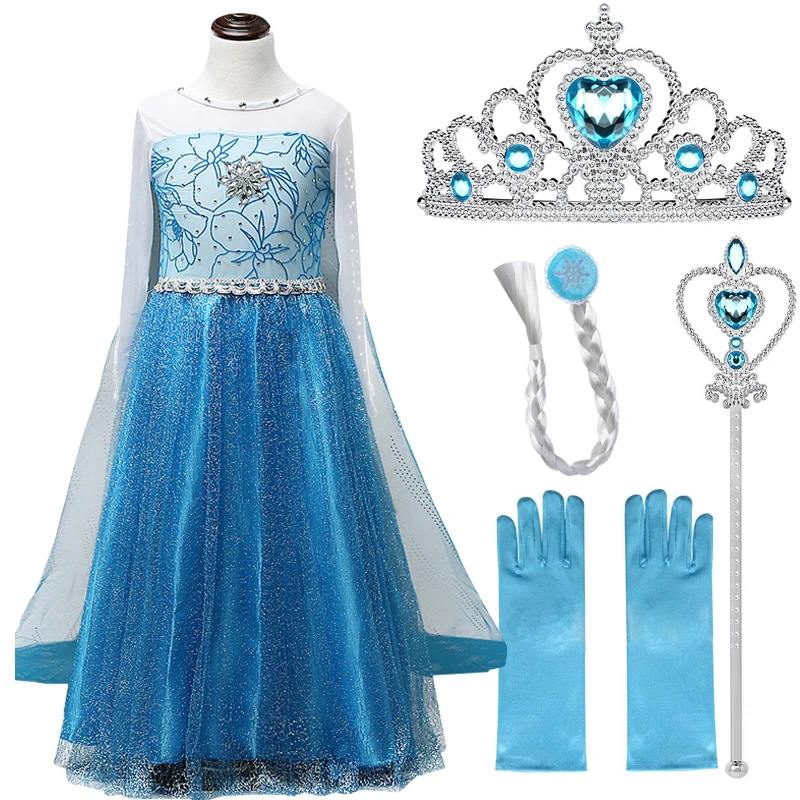 Girls Dresses for Elsa dress Snow Queen Cosplay Princess Anna Elza Vestidos Party Dress Kids Clothing Halloween Costumes | Детская