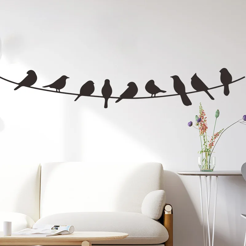 

Black Birds on The Wires PVC Wall Stickers Art Design Stickers Home Decoration Wall Decals Glass Window Sticker for Kids Room