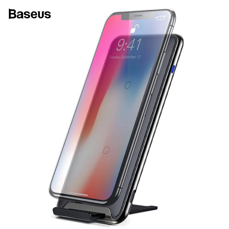 Baseus 10 Вт три катушки QI Беспроводное зарядное устройство для iPhone Xs Max Xs samsung S9 Note 9 Быстрая Беспроводная зарядная док-станция