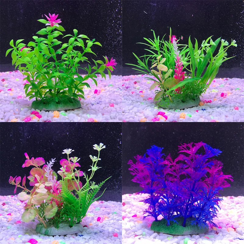 

Realistic Fish Tank Aquarium Simulation Water Plants Aquarium Decoration Plastic Fake Flowers Plants Supplies Wholesale