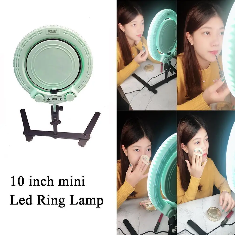 

Yidoblo QS280 Mini Photo Studio LED Camera Ring Light Dimmable Phone Video Lamp Fill Light+ table stand for Live Makeup Lighting