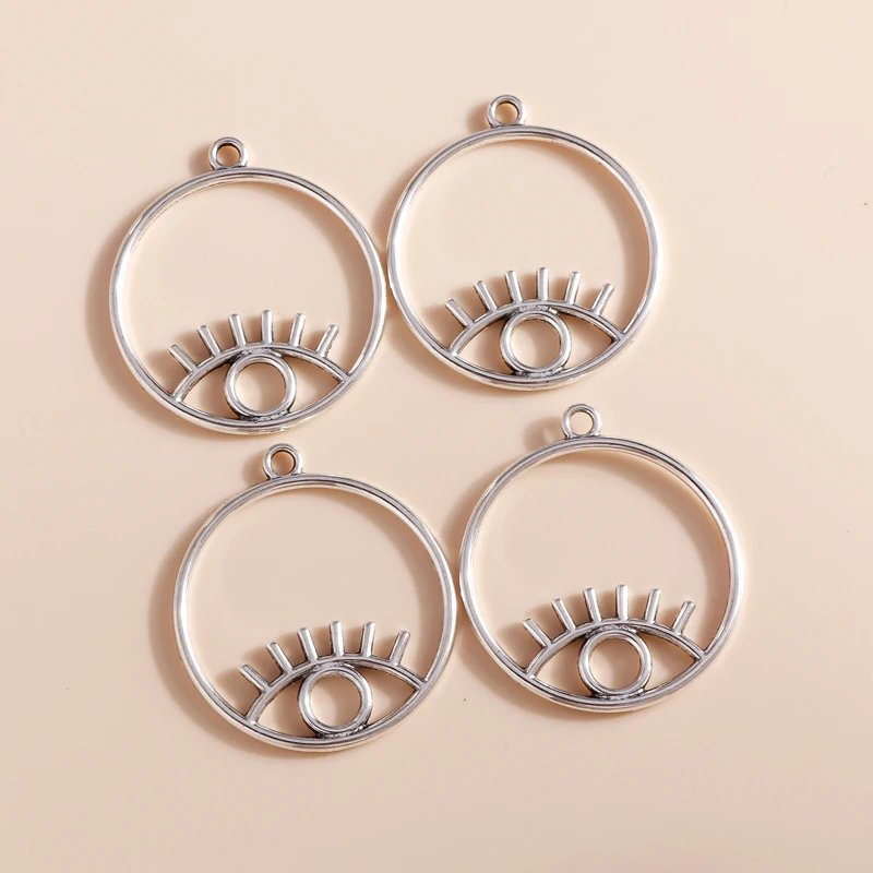 10 шт. 30*33 мм полые круглые подвески сглаза подходят для ожерелий и серег Подвески