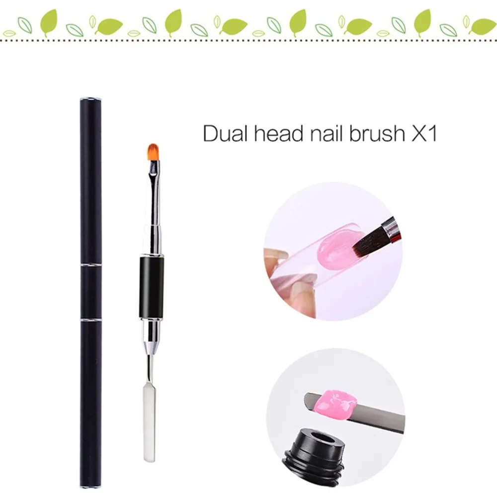

Poly Nail Gel Nail Extension Set 6 Bottles Nail Polish + Lamp + Dual Head Nail Brush + Tips Manicure Set Tool nails