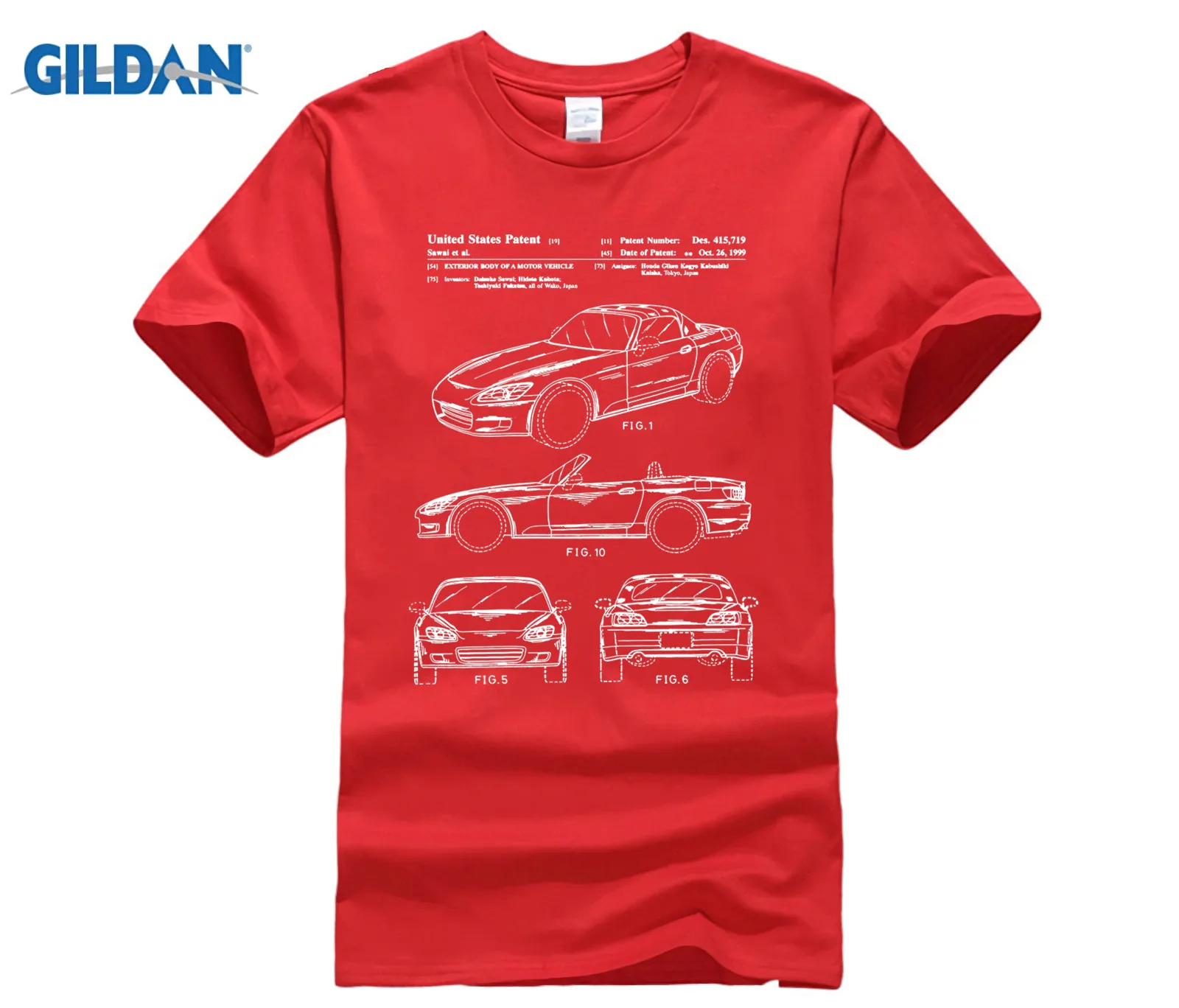 red Honda S2000 патент белая футболка - Цвет: red