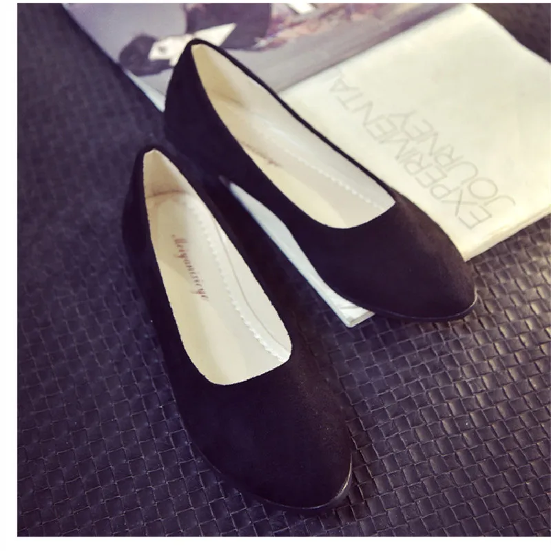 

Chunxia new - style sharp head shallow mouth single shoe low heel woman's suede