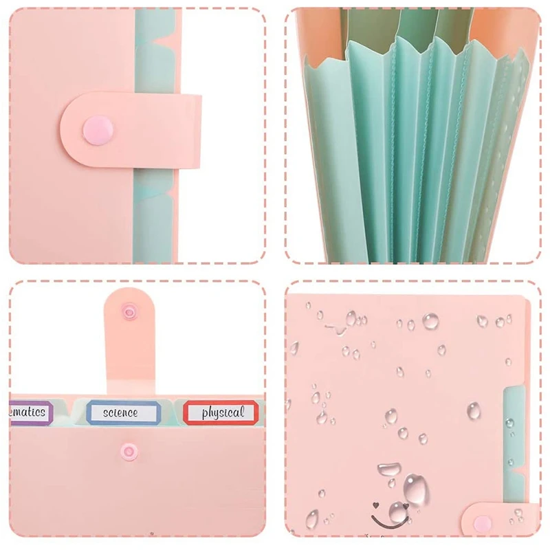 

8Pcs Expanding File Folder Expandable Filing Organizer 5 Pockets Accordion Document Folder Expanding Letter Organizer