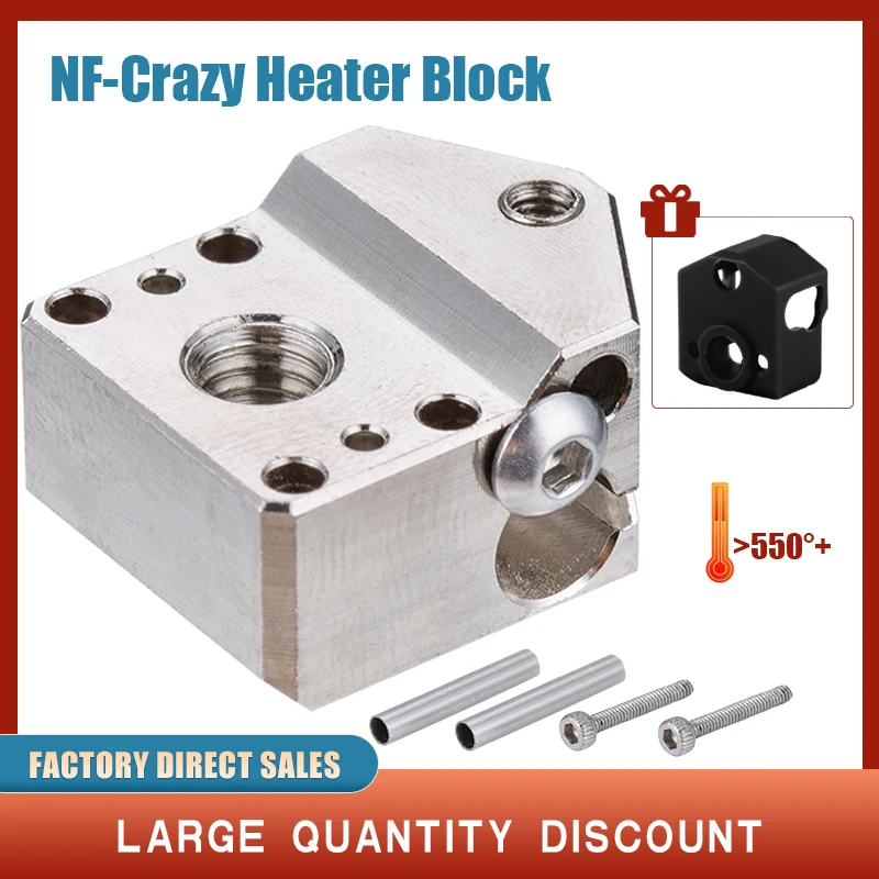 Top Quality NF-Crazy Heater Block Copper for 3D Printer NF-Crazy Hotend For Ender 3 Pro Alfawise Top Quality NF-Crazy Heater Block Copper for 3D Printer NF-Crazy Hotend For Ender 3 Pro Alfawise