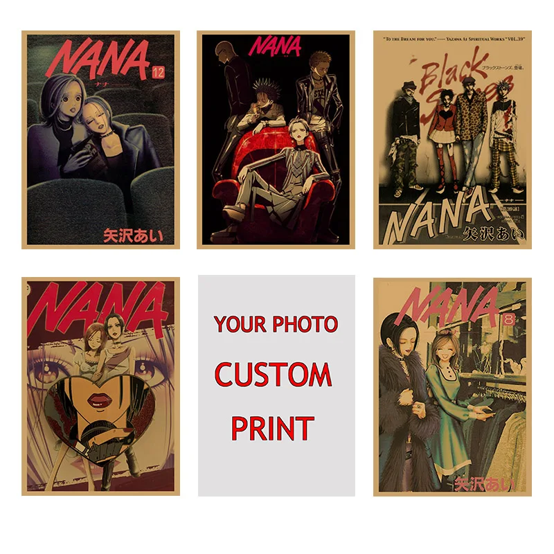 

Classic Anime Nana Illustration Retro Kraft Paper Art Posters Decoration Room Wall Stickers Custom Pictorial