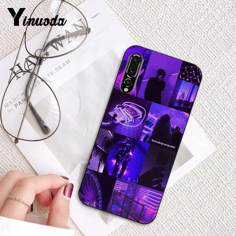 Yinuoda Лавандовый фиолетовый цвет тематический узор чехол для телефона huawei P9 P10 Plus