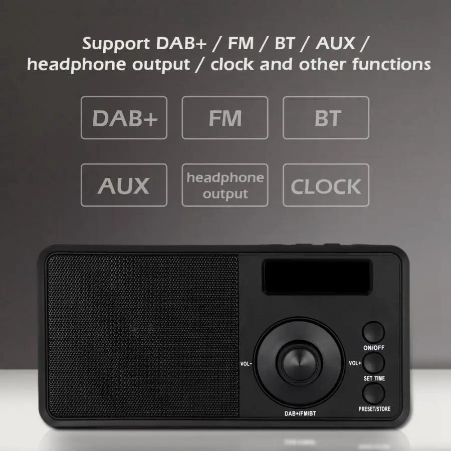 Внешнее семейное радио FM беспроводной стерео приемник DAB +/FM/BT/AUX/выход